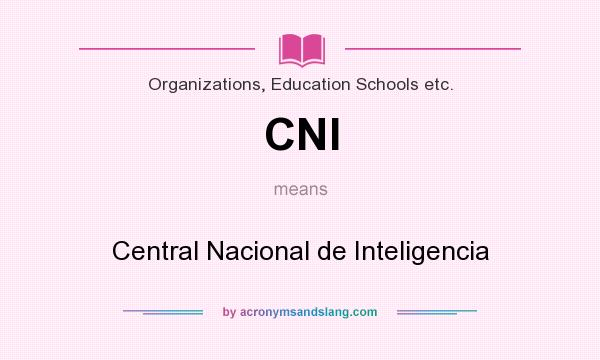 What does CNI mean? It stands for Central Nacional de Inteligencia