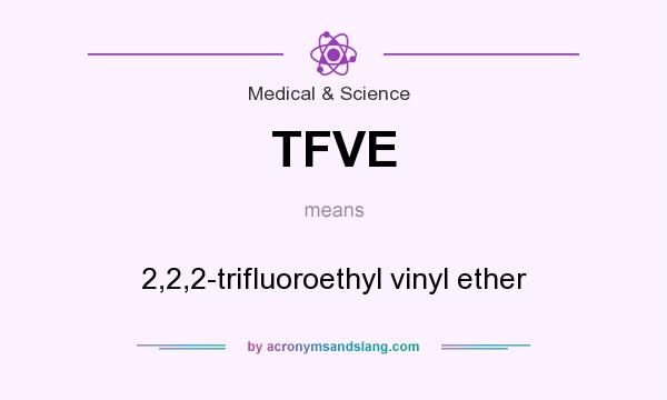 What does TFVE mean? It stands for 2,2,2-trifluoroethyl vinyl ether