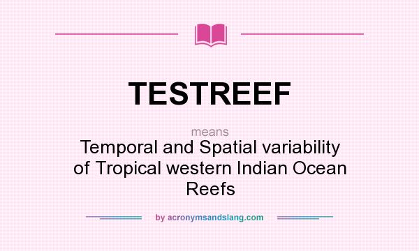 What does TESTREEF mean? It stands for Temporal and Spatial variability of Tropical western Indian Ocean Reefs