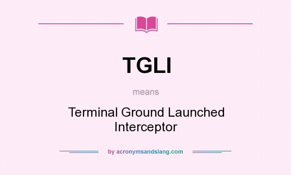 What does TGLI mean? It stands for Terminal Ground Launched Interceptor