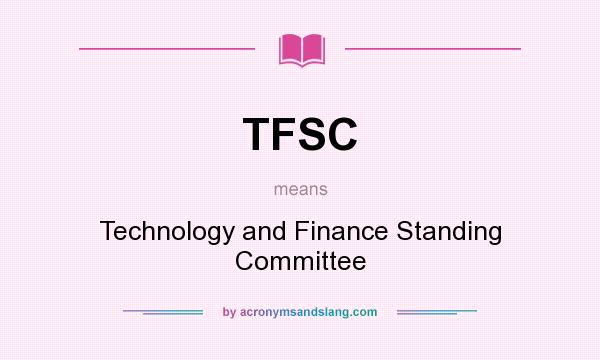 What does TFSC mean? It stands for Technology and Finance Standing Committee
