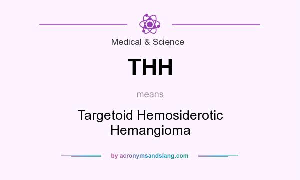 What does THH mean? It stands for Targetoid Hemosiderotic Hemangioma