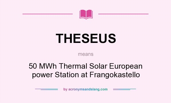 What does THESEUS mean? It stands for 50 MWh Thermal Solar European power Station at Frangokastello