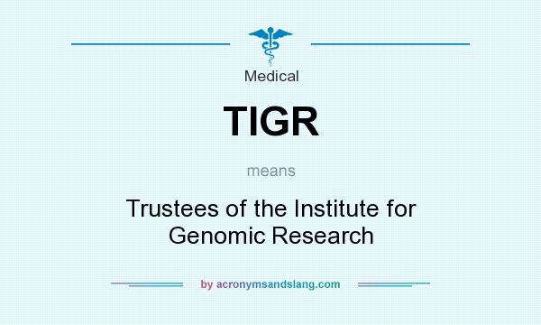 What does TIGR mean? It stands for Trustees of the Institute for Genomic Research