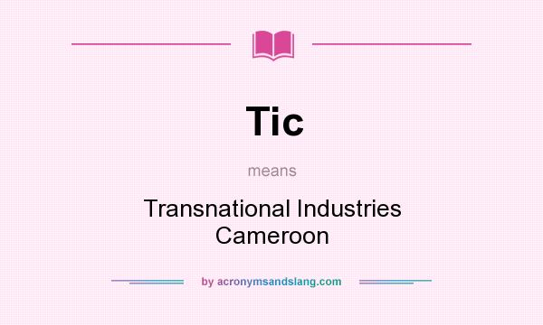 What does Tic mean? It stands for Transnational Industries Cameroon