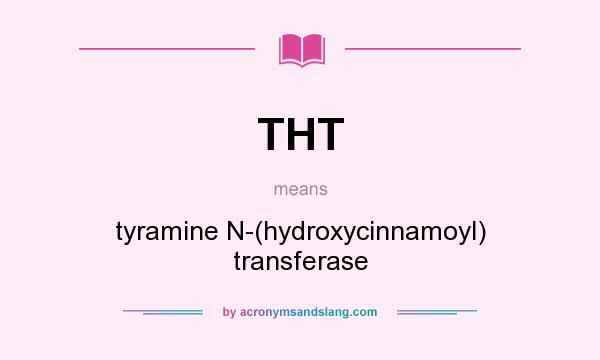 What does THT mean? It stands for tyramine N-(hydroxycinnamoyl) transferase