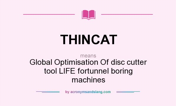 What does THINCAT mean? It stands for Global Optimisation Of disc cutter tool LIFE fortunnel boring machines
