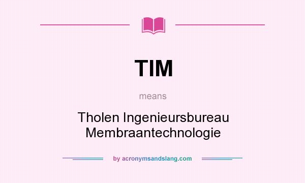 What does TIM mean? It stands for Tholen Ingenieursbureau Membraantechnologie
