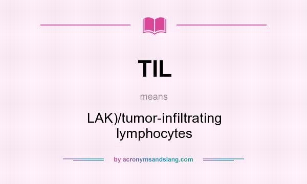 What does TIL mean? It stands for LAK)/tumor-infiltrating lymphocytes