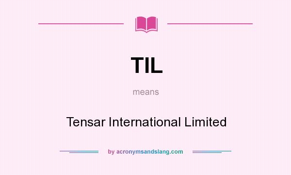 What does TIL mean? It stands for Tensar International Limited
