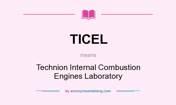 What does TICEL mean? It stands for Technion Internal Combustion Engines Laboratory