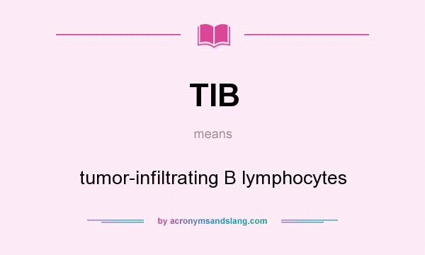 What does TIB mean? It stands for tumor-infiltrating B lymphocytes