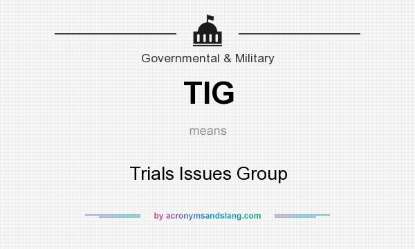 What does TIG mean? It stands for Trials Issues Group