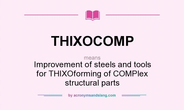 What does THIXOCOMP mean? It stands for Improvement of steels and tools for THIXOforming of COMPlex structural parts