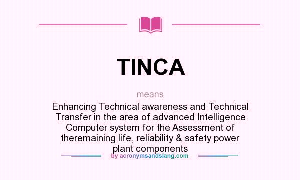 What does TINCA mean? It stands for Enhancing Technical awareness and Technical Transfer in the area of advanced Intelligence Computer system for the Assessment of theremaining life, reliability & safety power plant components
