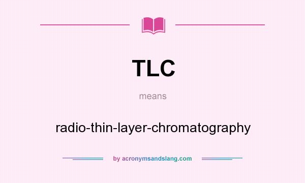 What does TLC mean? It stands for radio-thin-layer-chromatography