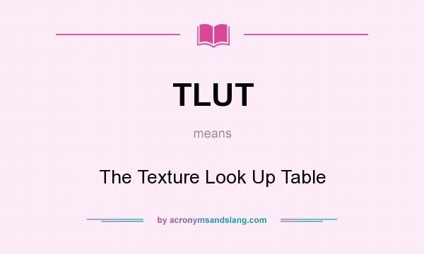 What does TLUT mean? It stands for The Texture Look Up Table