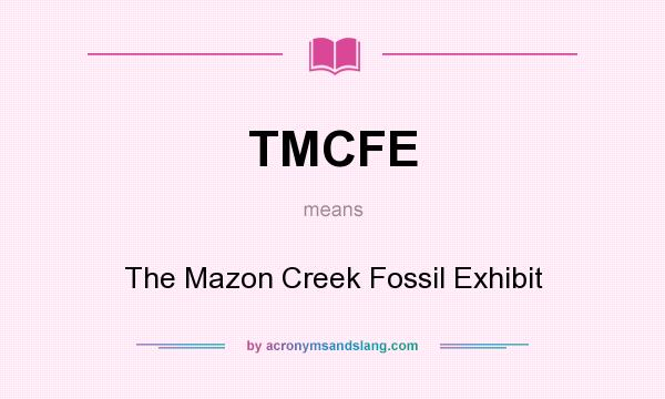 What does TMCFE mean? It stands for The Mazon Creek Fossil Exhibit