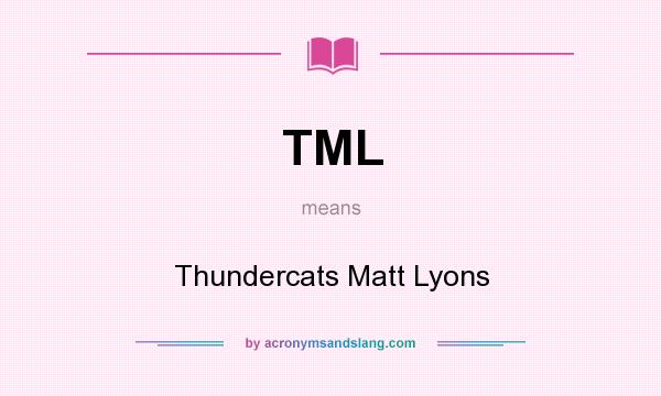 What does TML mean? It stands for Thundercats Matt Lyons
