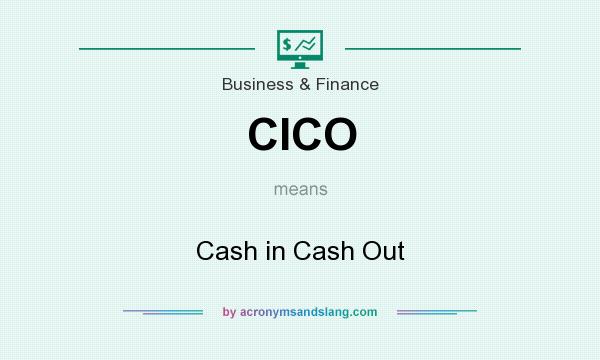 What does CICO mean? It stands for Cash in Cash Out