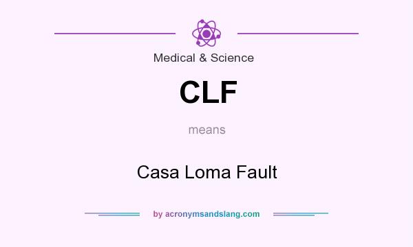 What does CLF mean? It stands for Casa Loma Fault