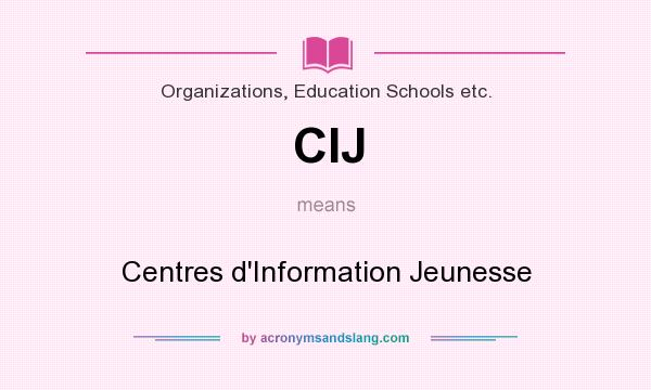 What does CIJ mean? It stands for Centres d`Information Jeunesse