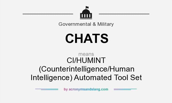 What does CHATS mean? It stands for CI/HUMINT (Counterintelligence/Human Intelligence) Automated Tool Set