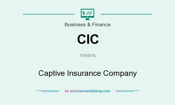 What does CIC mean? It stands for Captive Insurance Company