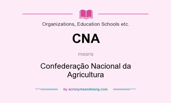 What does CNA mean? It stands for Confederação Nacional da Agricultura