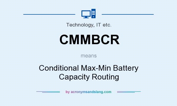 What does CMMBCR mean? It stands for Conditional Max-Min Battery Capacity Routing