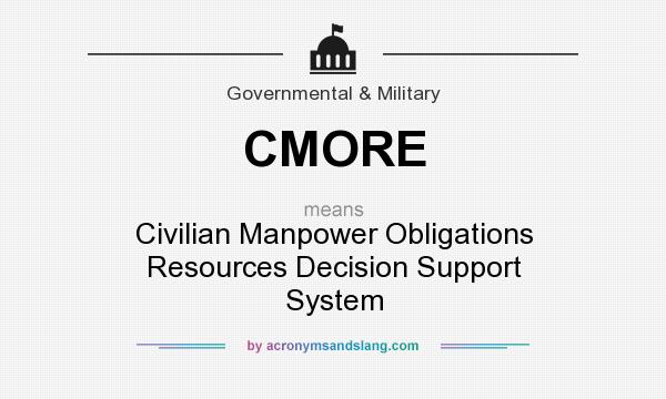 What does CMORE mean? It stands for Civilian Manpower Obligations Resources Decision Support System