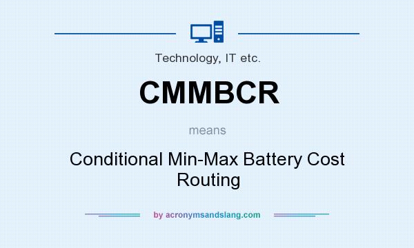 What does CMMBCR mean? It stands for Conditional Min-Max Battery Cost Routing