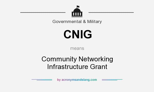 What does CNIG mean? It stands for Community Networking Infrastructure Grant