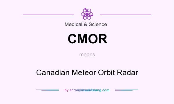 What does CMOR mean? It stands for Canadian Meteor Orbit Radar