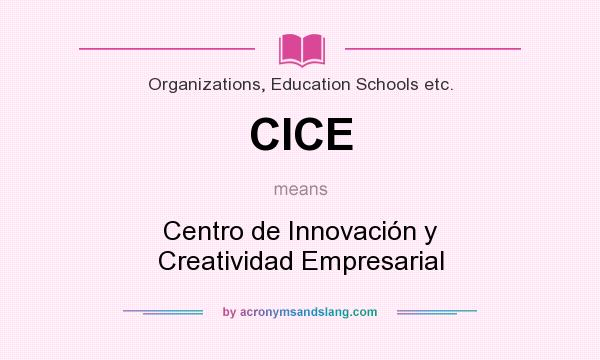 What does CICE mean? It stands for Centro de Innovación y Creatividad Empresarial