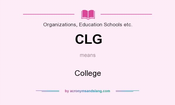 What does CLG mean? It stands for College