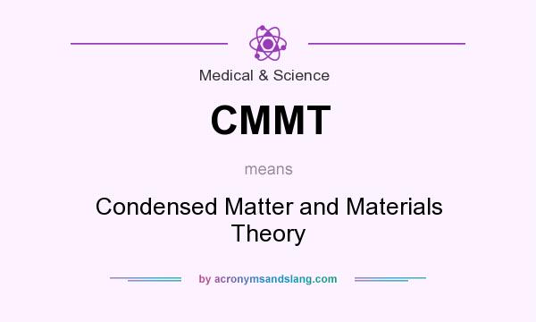 What does CMMT mean? It stands for Condensed Matter and Materials Theory