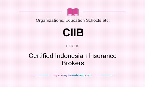 What does CIIB mean? It stands for Certified Indonesian Insurance Brokers
