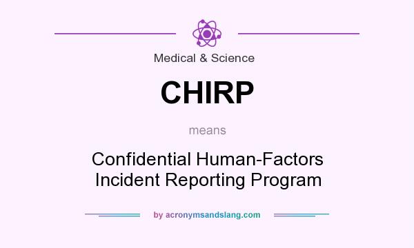 What does CHIRP mean? It stands for Confidential Human-Factors Incident Reporting Program