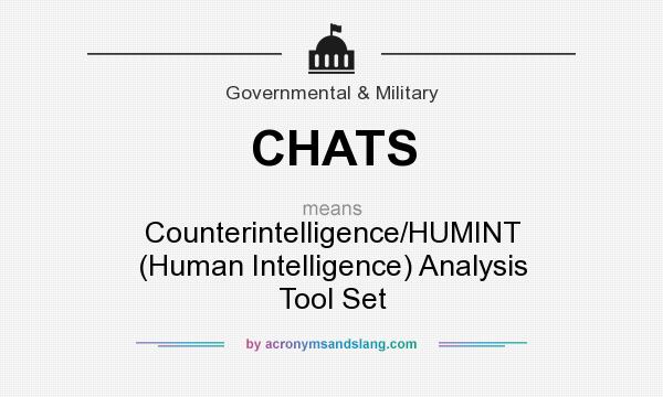 What does CHATS mean? It stands for Counterintelligence/HUMINT (Human Intelligence) Analysis Tool Set