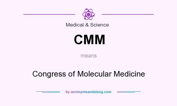 What does CMM mean? It stands for Congress of Molecular Medicine