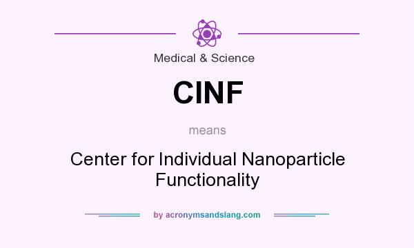 What does CINF mean? It stands for Center for Individual Nanoparticle Functionality
