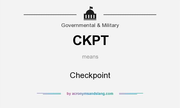 What does CKPT mean? It stands for Checkpoint