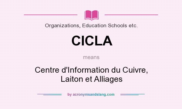 What does CICLA mean? It stands for Centre d`Information du Cuivre, Laiton et Alliages