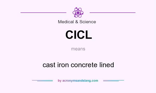 What does CICL mean? It stands for cast iron concrete lined