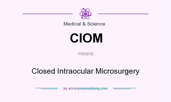 What does CIOM mean? It stands for Closed Intraocular Microsurgery