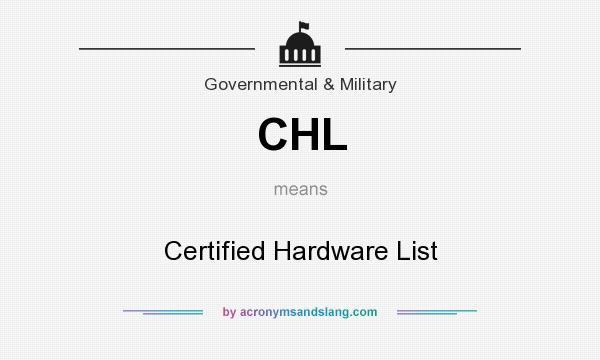 What does CHL mean? It stands for Certified Hardware List