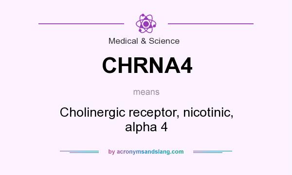 What does CHRNA4 mean? It stands for Cholinergic receptor, nicotinic, alpha 4