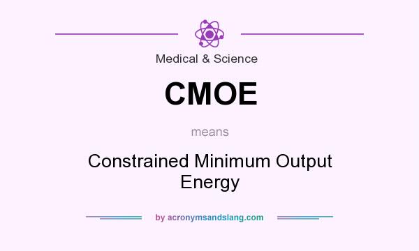 What does CMOE mean? It stands for Constrained Minimum Output Energy