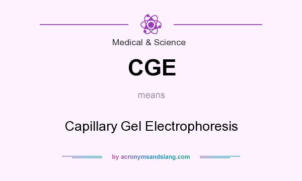 What does CGE mean? It stands for Capillary Gel Electrophoresis